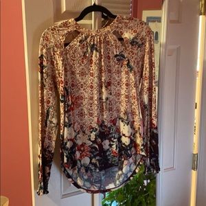 Lucky Brand floral top with slits